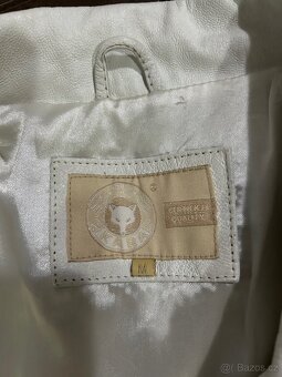 Kožený bílý elegantní kabátek, zn. KARA - 6