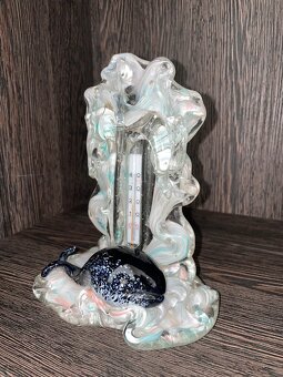 Hutní sklo Jaroslav Brychta Železný Brod teploměr kosatk - 6