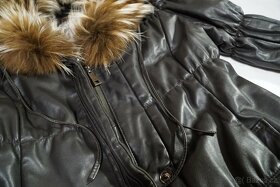 Dámský kožený černý kabát KARA - 6