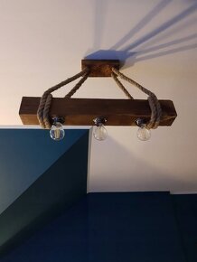 Ručně vyráběné dřevěné stropní svítidlo - 6