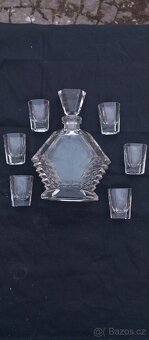 Zdobený set Karafa+panáčky MOSER - 6