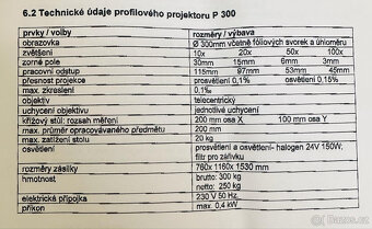 Profilový projektor P300 - 6