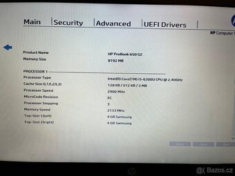 HP Probook 650 G2 i5 DDR4 8 GB NVMe.SSD 256GB M.2 malá prask - 6