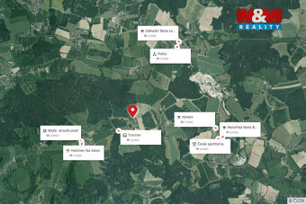 Prodej pozemku s rozestavěným domem,834 m² Trocnov u Borovan - 6