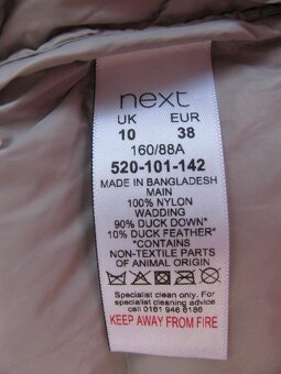 Přechodná šedá péřová bunda s kapucí NEXT vel.38 - 6