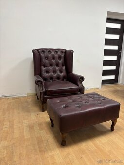 Chesterfield štýl kožená,NOVÁ sedačka - 6