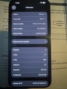NOVÝ iPhone 15 Pro Max 100% kondice - 6