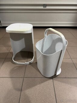 Retro nášlapný koš 25 l – bílý - 6