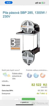 Tesařská pásová pila Protool SBP 285 s vozíkem - 6