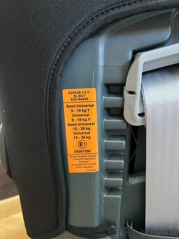 Autosedačka Britax Evolva 1-2-3, 9-18 a 15-36 kg - 6