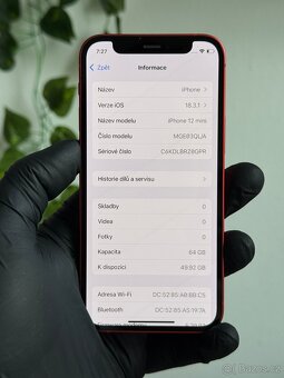 iPhone 12 mini 64GB červený - 100% baterie - 6
