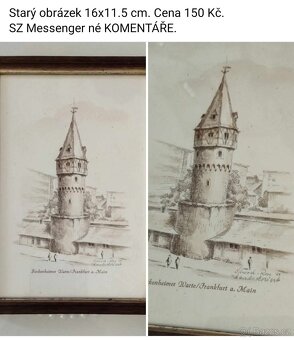 Staré obrazy a obrázky a plastiky.Ceny a rozměry viz fota. - 6