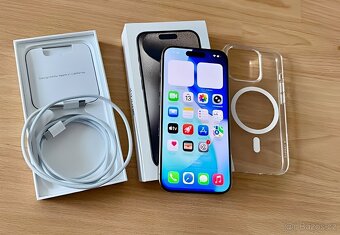 iPhone 15 Pro Natural Titanium BATERIE 100% TOP - 6