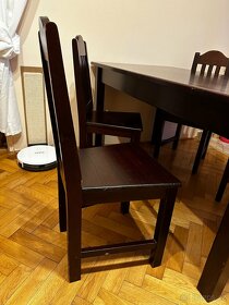 Smrkový stůl masiv 160x80 (výška 77) +4 židle - 6