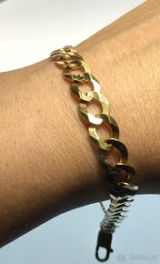 Zlatý masivní pánský náramek 14K ( 585 punc) 14 gramů,19.5cm - 6