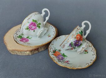 Krásný set porcelánových mokka šálků s podšálkem - 6