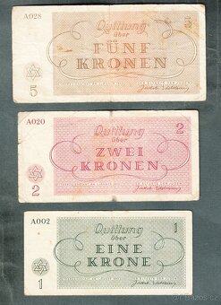 Staré bankovky KOMPLET SESTAVA židovského ghetta TEREZÍN - 6