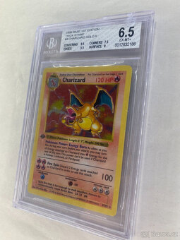 Edice Shadowless Charizard s hodnocením BGS 6.5 Holo vzácná - 6