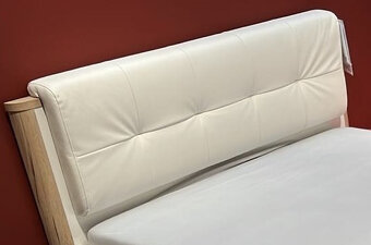 POSTEL, 120/200 cm, bílá, barvy dubu+lamelový postelový rošt - 6