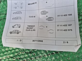 kryty vnějších zrcátek chromové Renault Twingo II 7711422107 - 6
