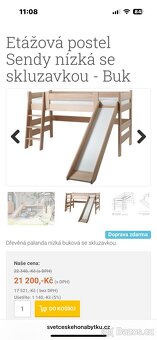 Vyvýšená postel Gazel Sendy s klouzačkou - 6