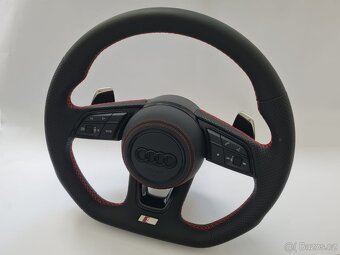AUDI KOŽENÝ EXCLUSIVE ČERVENA NIT VOLANT + AIRBAG + F1 PADLA - 6