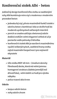 DOVOZEM konferenční stolek Albi design beton - 6