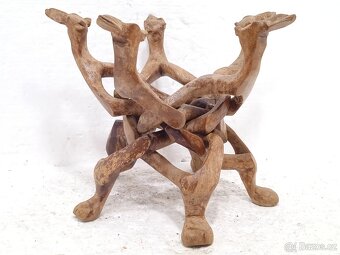 Vyřezávaný stojan na květináč - retro - 6