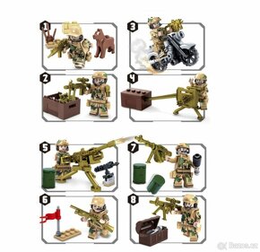 Rôzne sety vojakov 5 + doplnky - typ lego - nové - 6