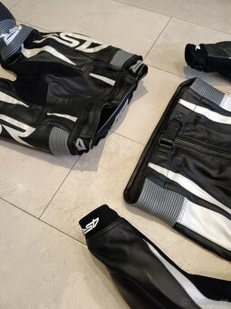 4SR RR Evo 2 Gun Metal-Pánská kožená moto kombinéza - 6