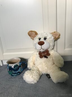 velké  RŮŽOVÝ králík 70cm+další velké hračky, žirafa polštář - 6