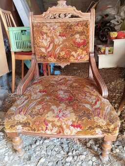 Starožitná pohovka sofa ,2 zámecká křesla - 6