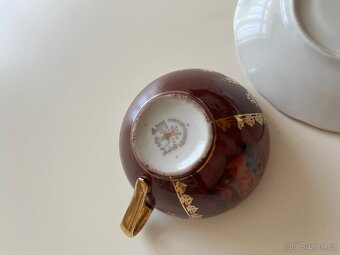 zlato-červený moka porcelánový set 3 Grácie - 6