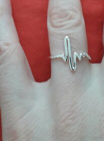 Dámský stříbrný prsten prstýnek nastavitelný otevřený tep - 6