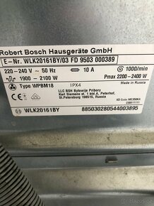 Pračka Bosch WLK20161BY. Úzká 45cm/ A+++/ 6kg/ 1000ot. - 6