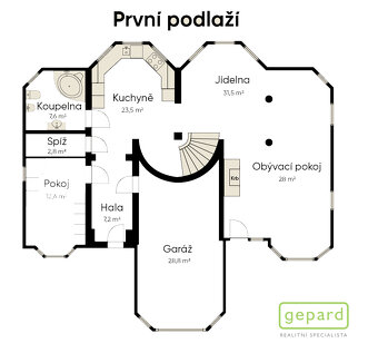 Praha 10 - Dubeč, Samostatná vila, 5+1/T/G s pozemkem 1107 m - 6