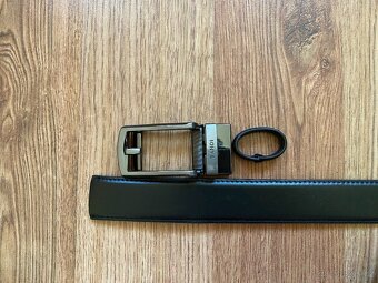 Nové pánské kožené opasky Bandi s aut. sponou - černý, hnědý - 6