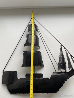 Kovová nástěnná plachetnice - ruční práce - 6