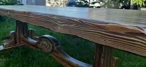 Drevený stôl Poľovnicke motivy 200×90cm vrátane10 stoličkov - 6