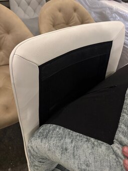 Nová Jídelní židle křesílko pravá kůže-látka - 6