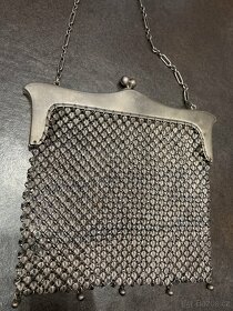 Krásná secesní stříbrná kabelka Ag. váha 194 g - 6