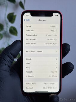 iPhone 12 mini 128GB červený - 100% baterie - 6