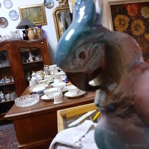 Starožitná keramická glazurovaná soška Jihokera - 6