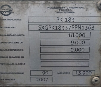 Nákladní přívěs Polkon PK 183/2 - nosič kontejnerů, 2007 - 6