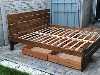 Prodám manželskou postel + Matrací + Šuplíky - 6