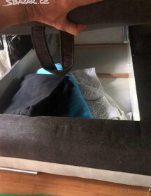 Sedačka obývák rohová bila a šedá latka a um. kůže - 6