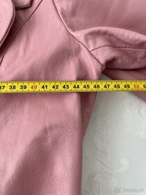 Lynne - dámský kožený pastelově růžový kabát – M - 6
