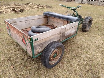 Fréza (malotraktor) bez agregátu + brzděný vozík - 6