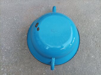 Smaltovaný modrý vandlík, průměr 35 cm - 6