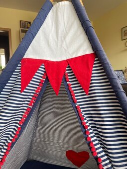 Dětský stan Teepee, týpí, típí - námořní motiv - 6